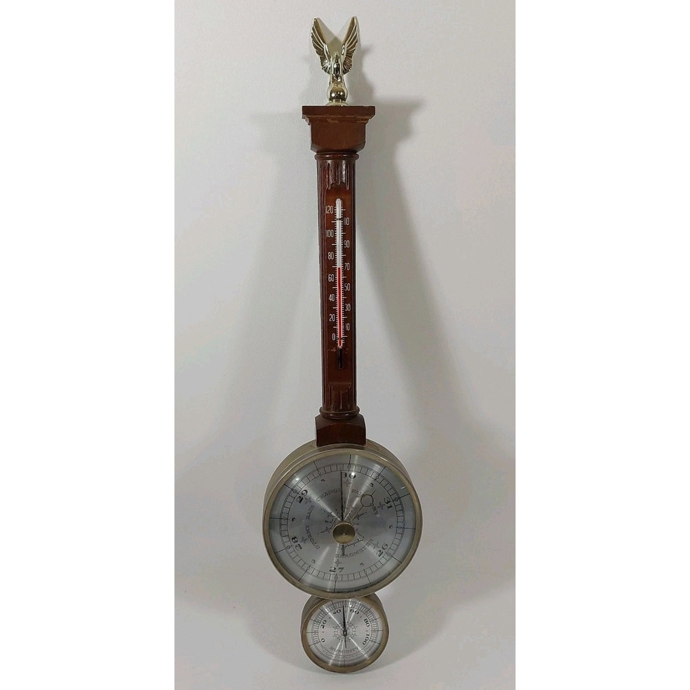 Vintage Airguide Banjo Style Weather Station Thermometer‎ Hygrometer Barometer